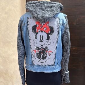 Mini Mouse Black Denim Hoodie Size Juniors Large